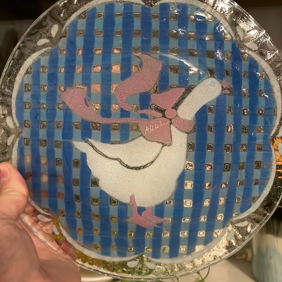 VTG Blue Gingham Goose Collectors Plate - Picture 3 of 3